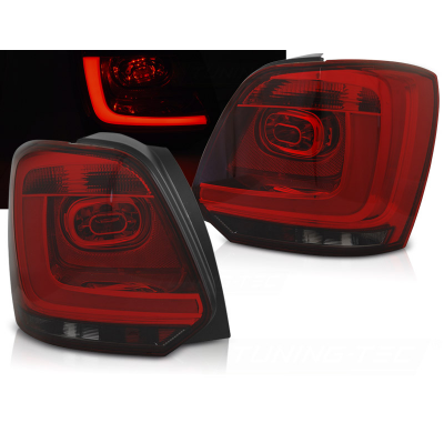 Pilotos Traseros Led Vw Polo 09-13 Rojo Ahumado Led Bar
