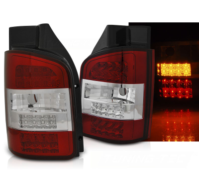 Pilotos Traseros Led Vw T5 04.03-09 Red White Led Trasnporter