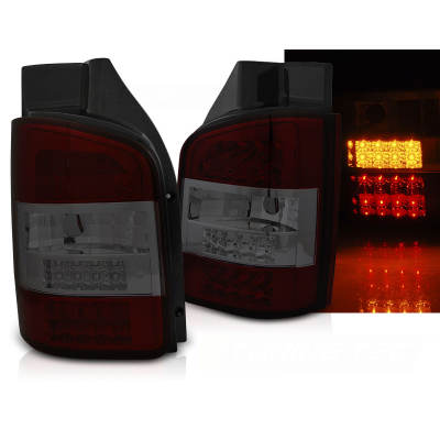 Pilotos Traseros Led Vw T5 04.03-09 Red Smoke Led Trasnporter