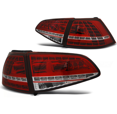 Pilotos Traseros Led Vw Golf 7 13-17 Red White Led Gti Look-Intermitente Dinamico