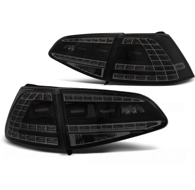 Pilotos Traseros Led Vw Golf 7 13-17 Black Smoke Led Gti Look-Intermitente Dinamico