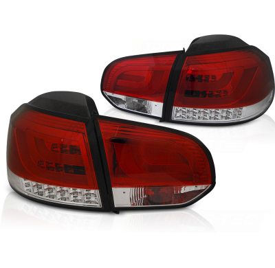 Pilotos Traseros Vw Golf 6 10.08-12 Red White Led Bar