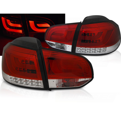 Pilotos Traseros Vw Golf 6 10.08-12 Red White Led Bar