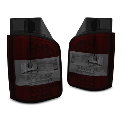 Pilotos Traseros Led Rojo Ahumado Para Vw T5 10-15 Transporter