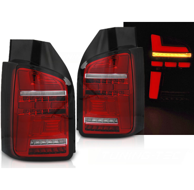 PILOTOS TRASEROS LED ROJO BLANCO compatible con VW T6.1 20- BOMBILLA OEM con intermitente dinamico