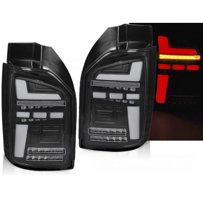 PILOTOS TRASEROS LED BLACK para VW T6.1 20- BOMBILLA OEM con intermitente dinamico