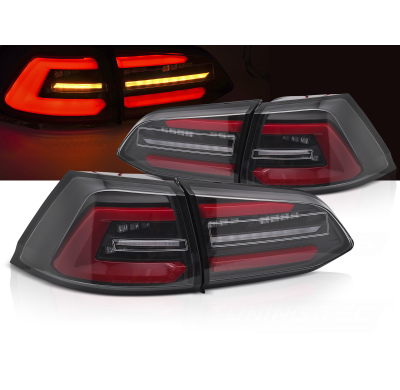 PILOTOS TRASEROS LED NEGRAS CON INTERMITENTE DINAMICO ROJO aptas para VW GOLF 7 13-17 SW