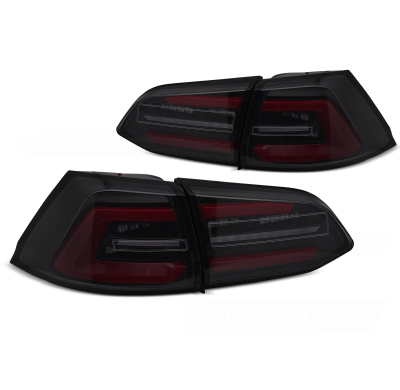 PILOTOS TRASEROS LED NEGROS AHUMADOS CON INTERMITENTE DINAMICO ROJO aptos para VW GOLF 7 13-17 SW