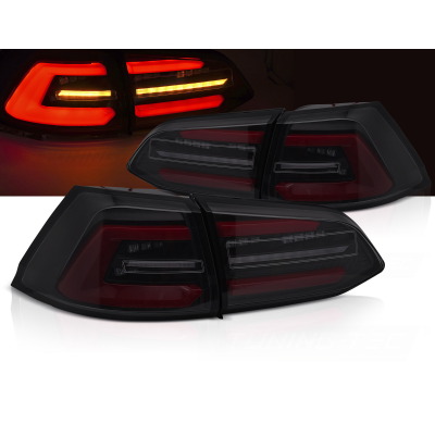 PILOTOS TRASEROS LED NEGROS AHUMADOS CON INTERMITENTE DINAMICO ROJO aptos para VW GOLF 7 13-17 SW