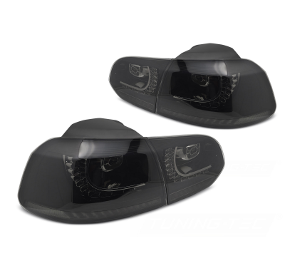 PILOTOS TRASEROS LED AHUMADOS INTERMITENTE DINAMICO para VW GOLF 6 08-13