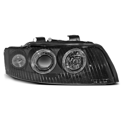 Faros Delanteros Angel Eyes Audi A4 10.00-10.04 Fondo Negro