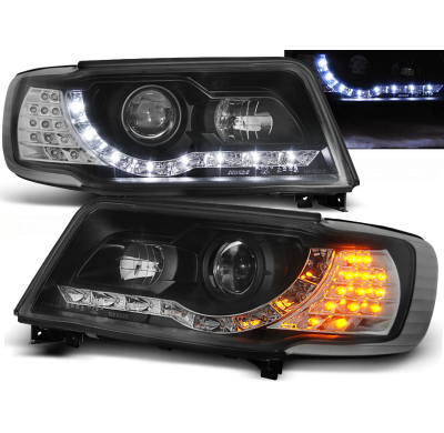 Faros Delanteros Luz Diurna Audi 100 C4 12.90-06.94 Fondo Negro