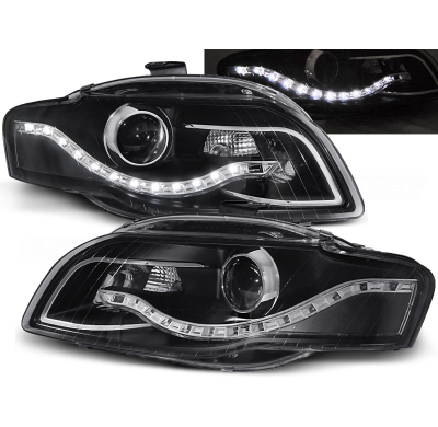 Faros Delanteros Luz Diurna Audi A4 B7 11.04-03.08 Fondo Negro