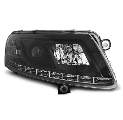 Audi A6 C6 04.04-08 Faros Delanteros Luz Diurna Drl Negro  H7