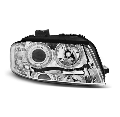 Faros Delanteros Angel Eyes Audi A3 8P 05.03-03.08 Cromados
