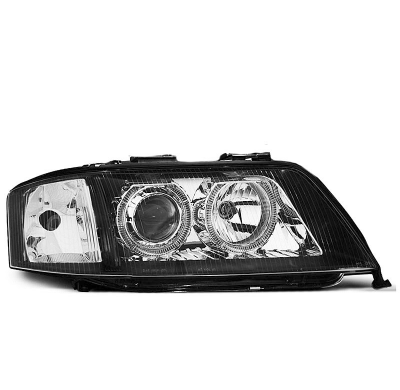Faros Delanteros Angel Eyes Audi A6 05.97-09.99 Fondo Negro Xenon