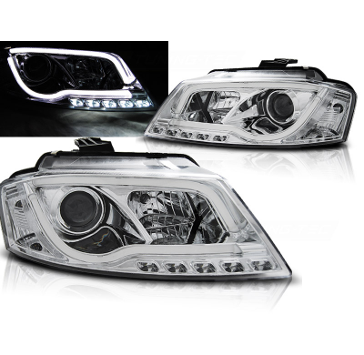Faros Delanteros Luz Diurna Audi A3 8p 08-12 Cromado Tube Light Tru Drl Ece-R87
