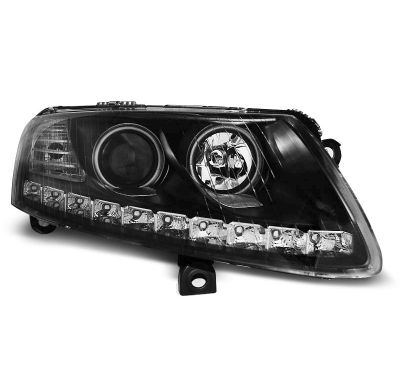 Faros Delanteros Angel Eyes Audi A6 C6 04.04-08 Angel Eyes Led Negro