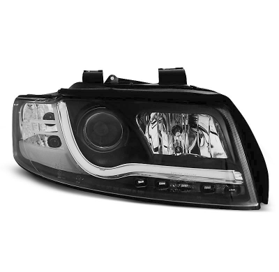 Audi A4 10.00-10.04 Faros Delanteros Luz Diurna Tube Lights Negro Faros Delanteros Luz Diurna Tru Drl Ece-R87