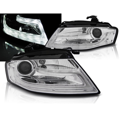 Faros Delanteros Luz Diurna Audi A4 B8 04.08-11 Tru Drl Ece-R87 Cromado