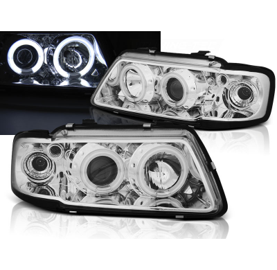 Faros Delanteros Angel Eyes Audi A3 8l 08.96-08.00 Angel Eyes Ccfl Cromado