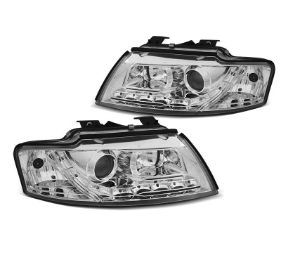 Faros Delanteros Luz Diurna Cromado Para Audi A4 B6 Cabrio 02-06
