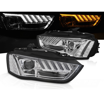FAROS XENON LED CROMADOS para AUDI A4 B8 12-15 con intermitente dinamico