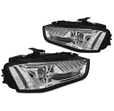 FAROS DELANTEROS LED CROMADOS para AUDI A4 B8 12-15 con intermitente dinamico
