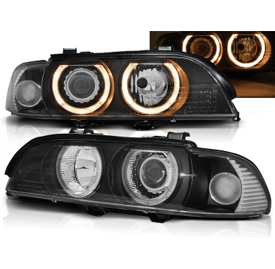 Faros Delanteros Angel Eyes Bmw E39 09.95-06.03 Angel Xenon Eyes D2s/H7 Negro