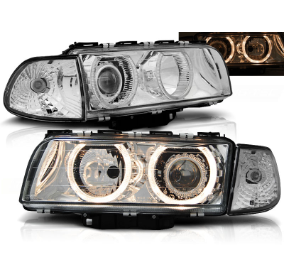 Faros Delanteros Angel Eyes Bmw E38 06.94-08.98 H7/H7 Cromados