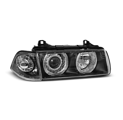 Faros Delanteros Angel Eyes Bmw E36 12.90-08.99 Fondo Negro