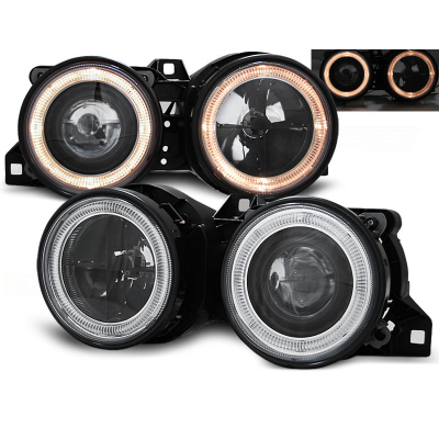 Faros Delanteros Angel Eyes Bmw E30 11.82-06.94 Fondo Negro