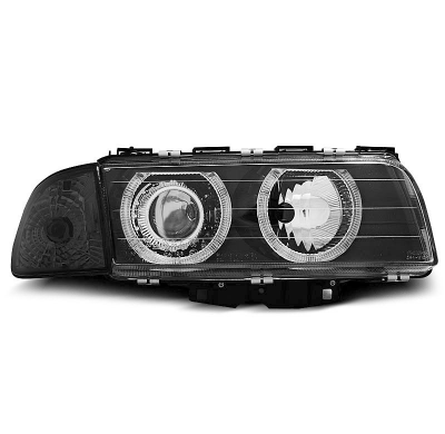 Faros Delanteros Angel Eyes Bmw E38 06.94-08.98 H7/H7 Fondo Negro
