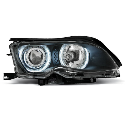 Faros Delanteros Angel Eyes Bmw E46 09.01-03.05 Fondo Negro