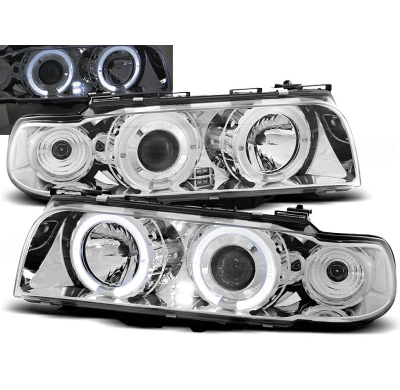 Faros Delanteros Angel Eyes Bmw E38 06.94 - 08.98 Cromados