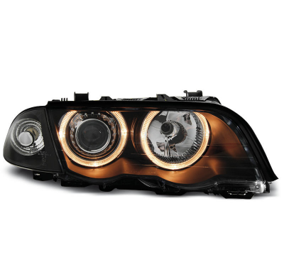 Faros Delanteros Angel Eyes Bmw E46 05.98-08.01 S/T Fondo Negro