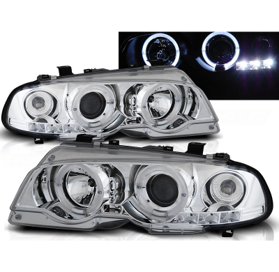 Faros Delanteros Angel Eyes Bmw E46 04.99-03.03 Coupe Cromados