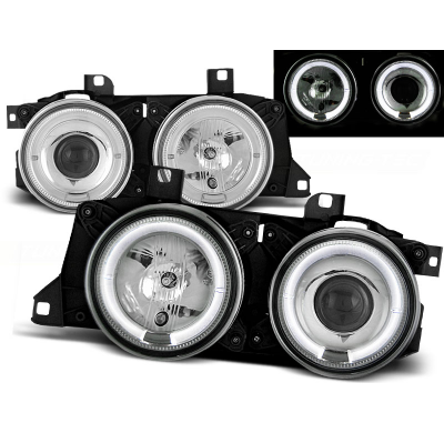 Faros Delanteros Angel Eyes Bmw E32/E34 Cromados