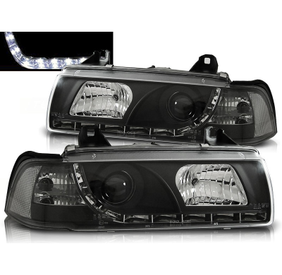 Faros Delanteros Luz Diurna Bmw E36 12.90-08.99 Fondo Negro