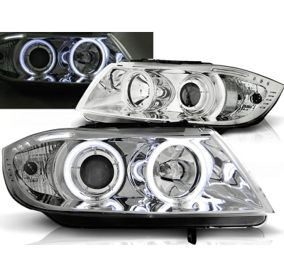 Faros Delanteros Angel Eyes Bmw E90/E91 03.05-08.08 Cromados Ccfl