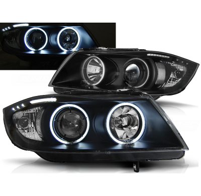 Faros Delanteros Angel Eyes Bmw E90/E91 03.05-08.08 Fondo Negro Ccfl