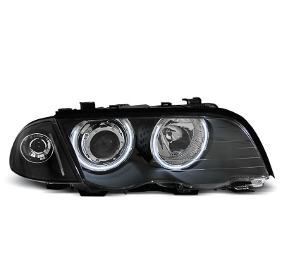 Faros Delanteros Angel Eyes Bmw E46 05.98-08.01 S/T Fondo Negro