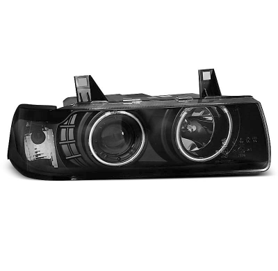Faros Delanteros Angel Eyes Bmw E36 12.90-08.99 S/C/T Fondo Negro