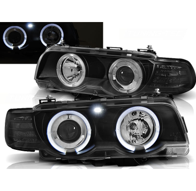 Faros Delanteros Angel Eyes Bmw E38 09.98-07.01 Fondo Negro