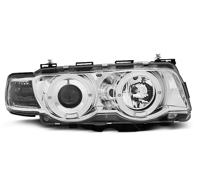 Faros Delanteros Angel Eyes Bmw E38 09.98-07.01 Angel Eyes Cromados Xenon