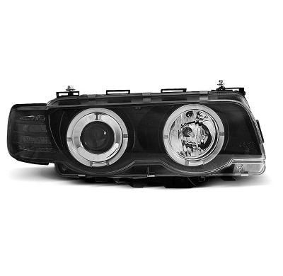 Faros Delanteros Angel Eyes Bmw E38 09.98-07.01 Fondo Negro Xenon
