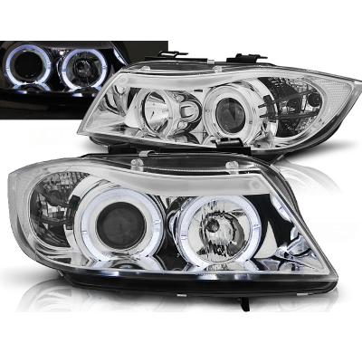 Faros Delanteros Angel Eyes Bmw E90/E91 03.05-08.08 Cromados