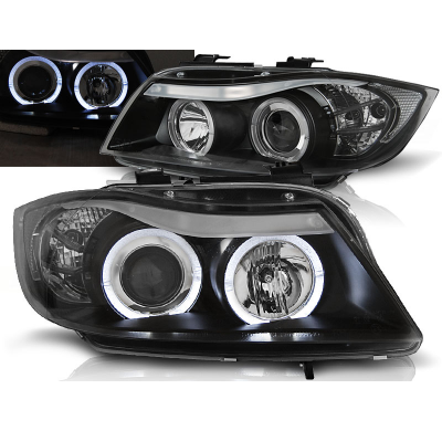 Faros Delanteros Angel Eyes Bmw E90/E91 03.05-08.08 Fondo Negro