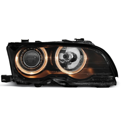 Faros Delanteros Angel Eyes Bmw E46 09.01-03.03 Coupe Cabrio Fondo Negro