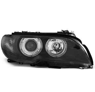 Faros Delanteros Angel Eyes Bmw E46 04.03-06 Coupe Cabrio Fondo Negro